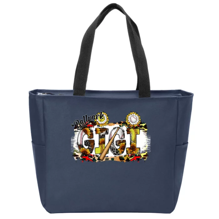 Ballpark Gigi With Baseball Bat Zip Tote Bag