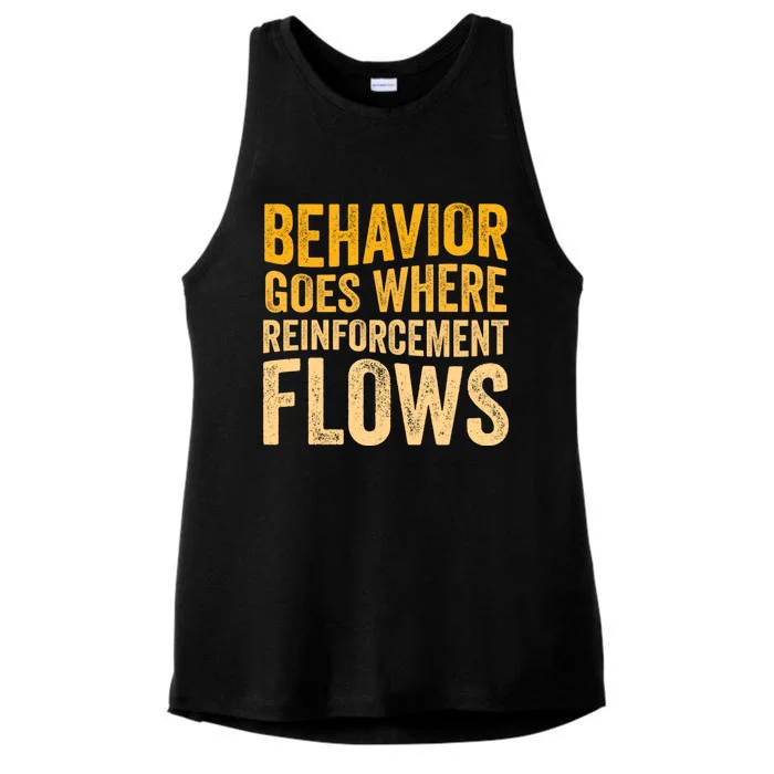 Behavior Goes Where Reinforcement Flows Behavior Analyst Meaningful Gift Ladies Tri-Blend Wicking Tank