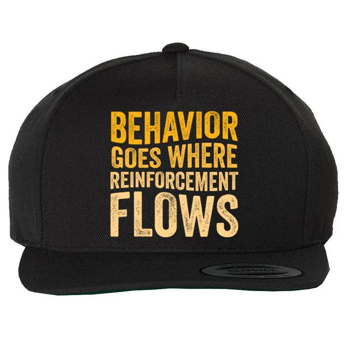 Behavior Goes Where Reinforcement Flows Behavior Analyst Meaningful Gift Wool Snapback Cap