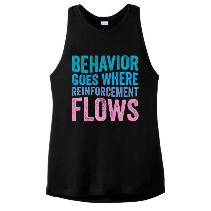 Behavior Goes Where Reinforcement Flows Behavior Analyst Gift Ladies Tri-Blend Wicking Tank