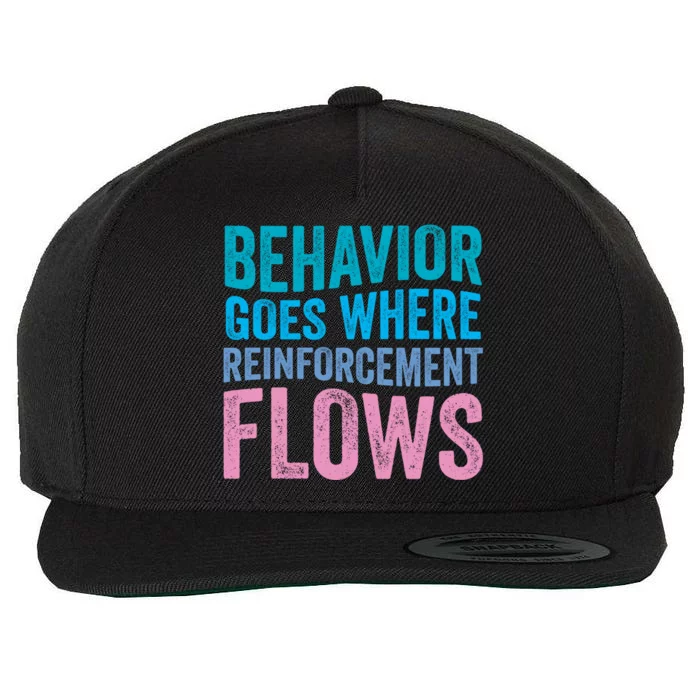 Behavior Goes Where Reinforcement Flows Behavior Analyst Gift Wool Snapback Cap