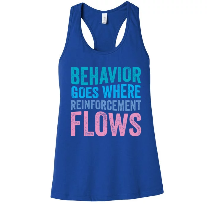 Behavior Goes Where Reinforcement Flows Behavior Analyst Gift Women's Racerback Tank