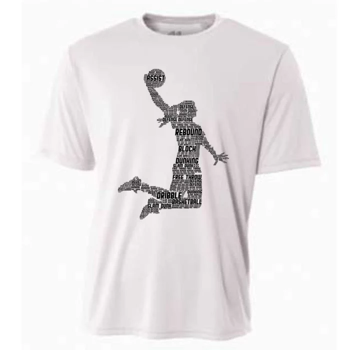 Basketball Girl Women Kids Girls Cooling Performance Crew T-Shirt