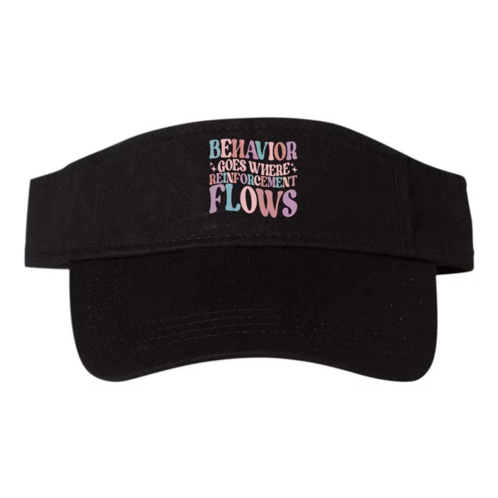 Behavior Goes Where Reinforcement Flows Behavior Analyst Cute Gift Valucap Bio-Washed Visor