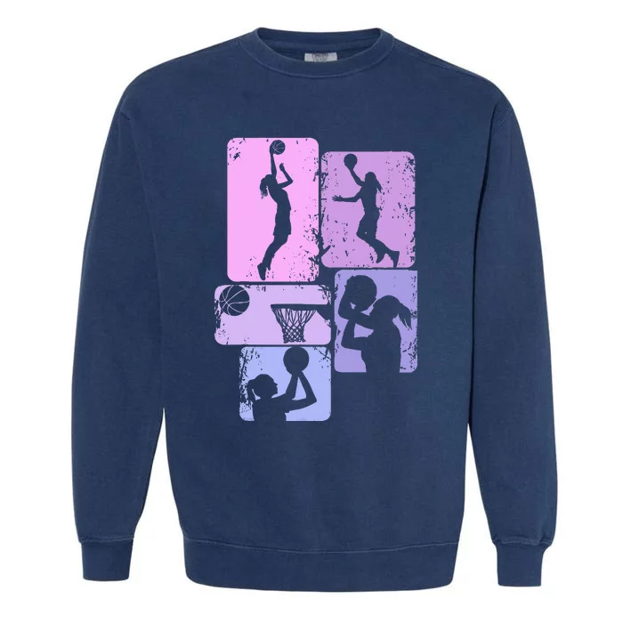 Basketball Girl Women Kids Garment-Dyed Sweatshirt