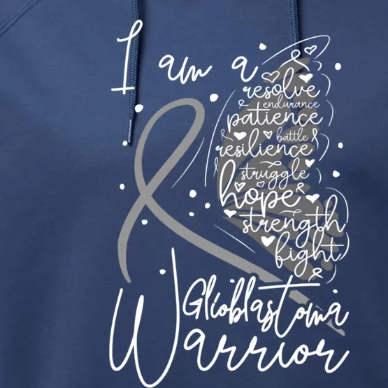 Butterfly Glioblastoma Warrior Glioblastoma Awareness Cute Gift Performance Fleece Hoodie