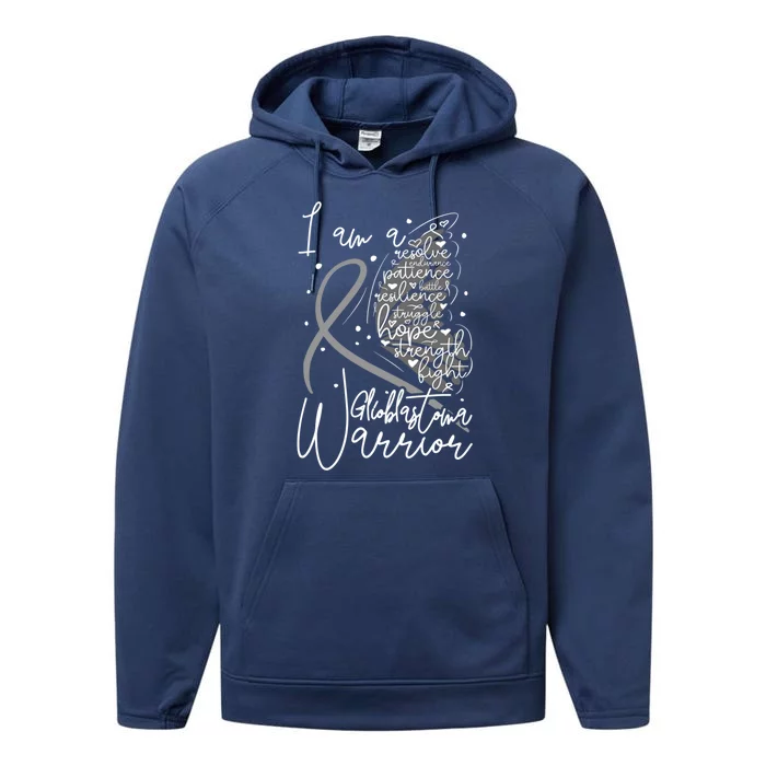 Butterfly Glioblastoma Warrior Glioblastoma Awareness Cute Gift Performance Fleece Hoodie