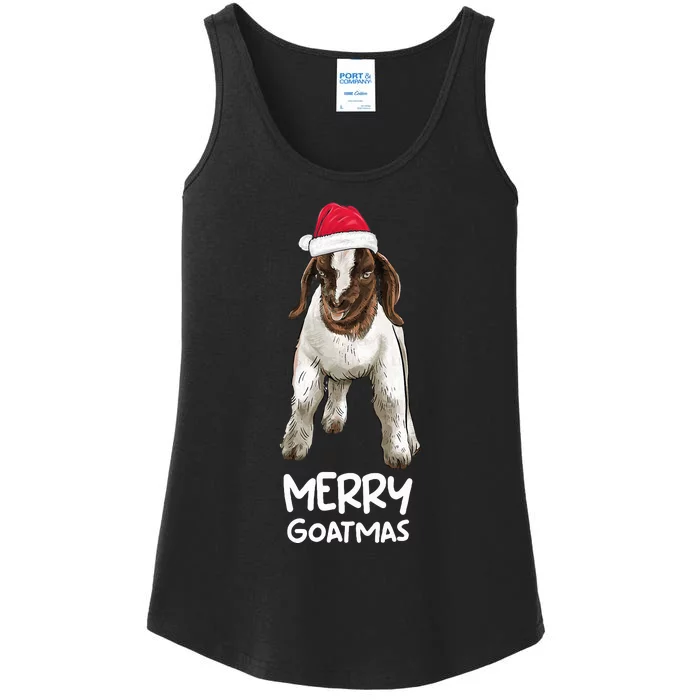 Boer goat Xmas Merry Goatmas Ladies Essential Tank