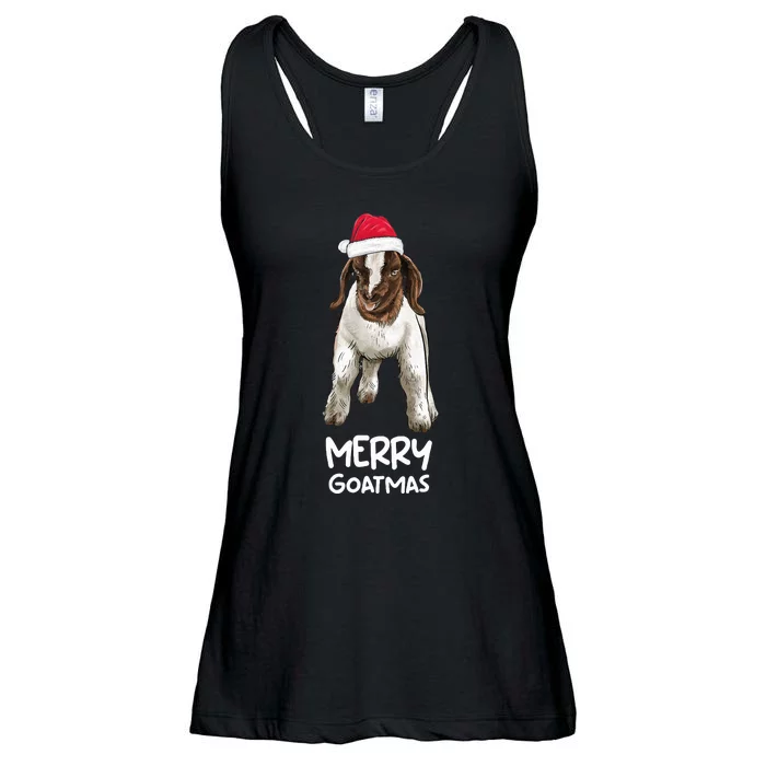 Boer goat Xmas Merry Goatmas Ladies Essential Flowy Tank