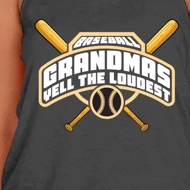 Baseball Grandmas Yell The Loudest Women's Knotted Racerback Tank