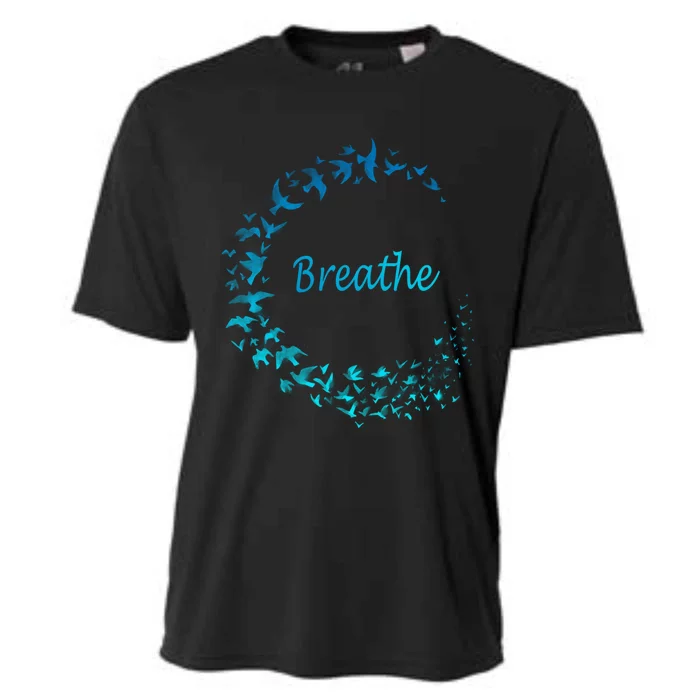 Breathe Gym Yoga Gift Just Breathe Inhale Exhale Cooling Performance Crew T-Shirt