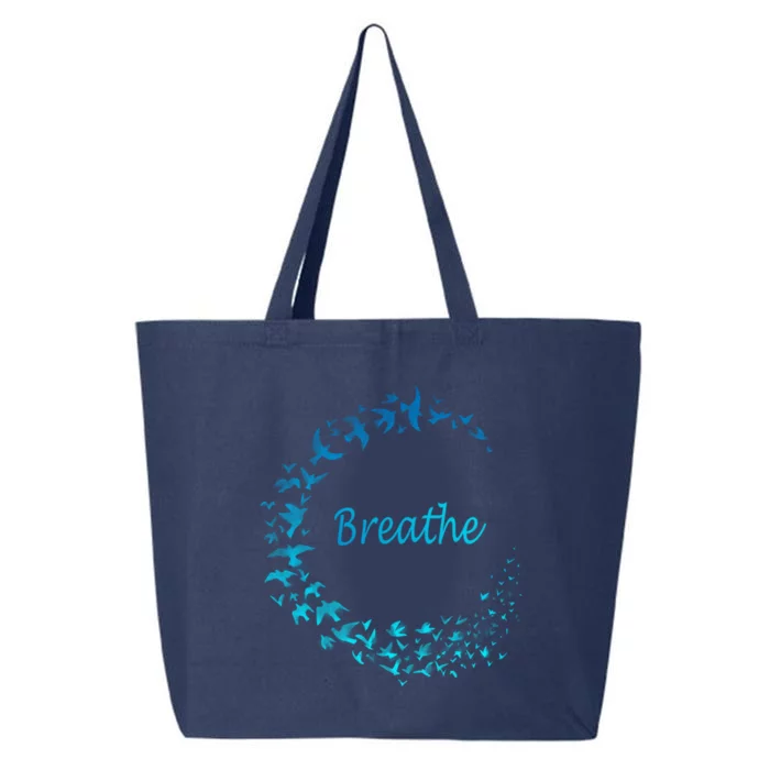 Breathe Gym Yoga Gift Just Breathe Inhale Exhale 25L Jumbo Tote