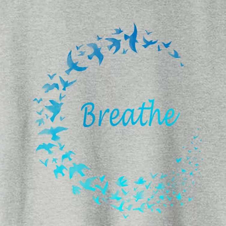 Breathe Gym Yoga Gift Just Breathe Inhale Exhale Women's Crop Top Tee