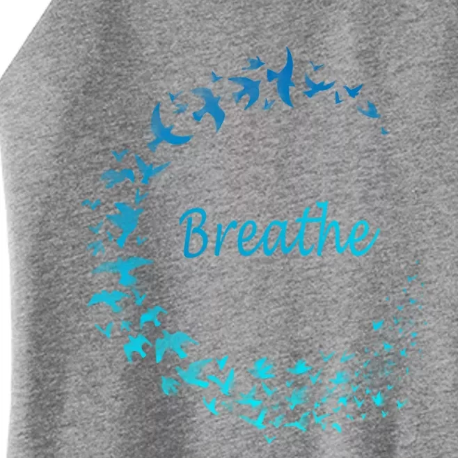 Breathe Gym Yoga Gift Just Breathe Inhale Exhale Women’s Perfect Tri Rocker Tank