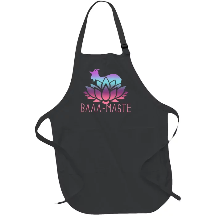 Baaamaste Goat Yoga Namaste Spiritual Meditation Om Nayah Full-Length Apron With Pocket