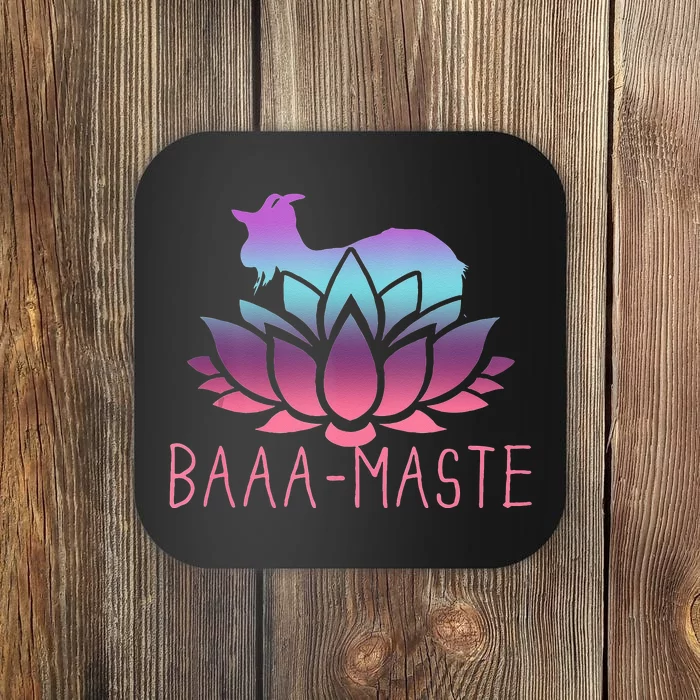 Baaamaste Goat Yoga Namaste Spiritual Meditation Om Nayah Coaster