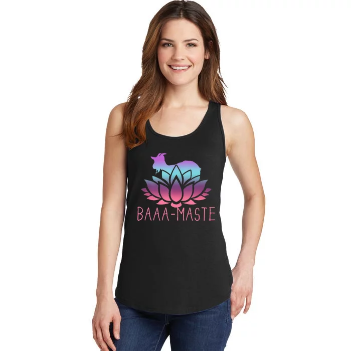 Baaamaste Goat Yoga Namaste Spiritual Meditation Om Nayah Ladies Essential Tank