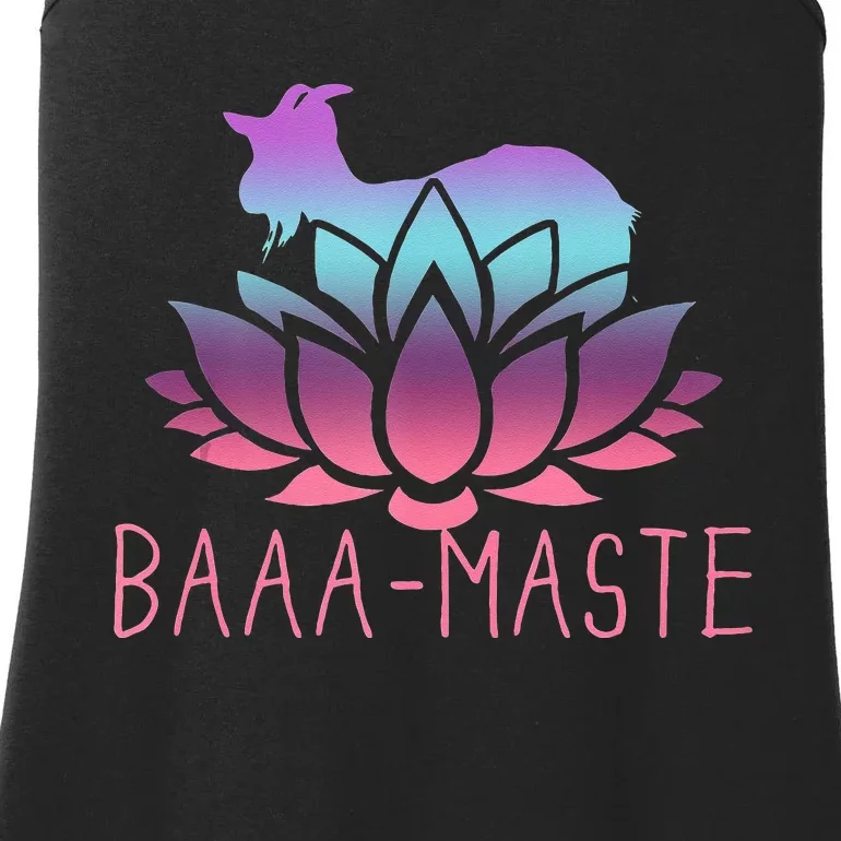 Baaamaste Goat Yoga Namaste Spiritual Meditation Om Nayah Ladies Essential Tank