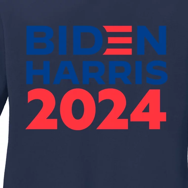 Biden Harris 2024 Ladies Missy Fit Long Sleeve Shirt