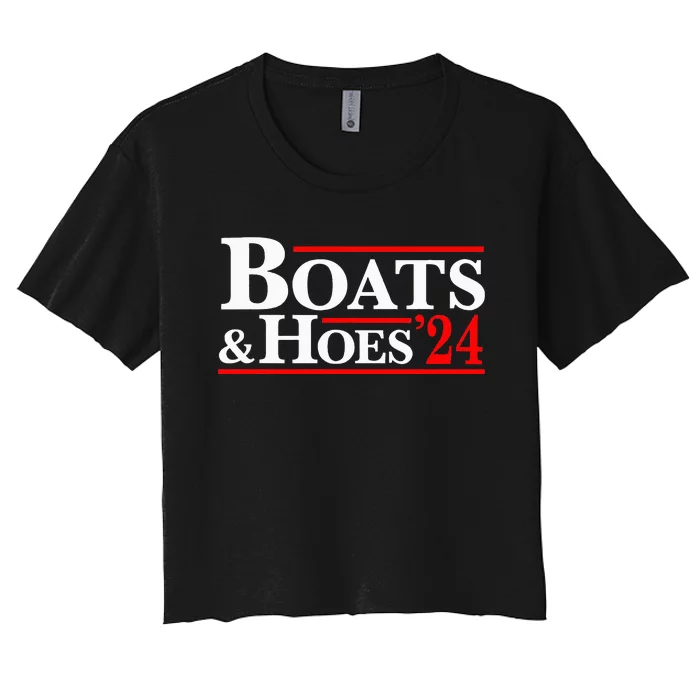 Boats & Hoes 24 Vintage Logo Women's Crop Top Tee