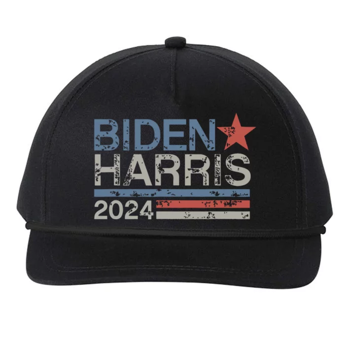 Biden Harris 2024 Retro Vintage Distressed Design Snapback Five-Panel Rope Hat