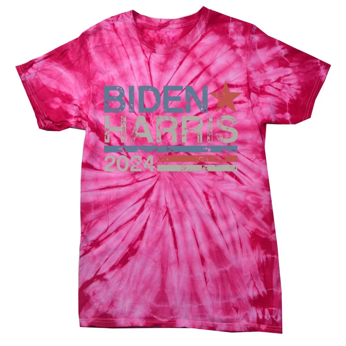 Biden Harris 2024 Retro Vintage Distressed Design Tie-Dye T-Shirt