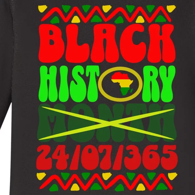 Black History 24/7 Baby Long Sleeve Bodysuit