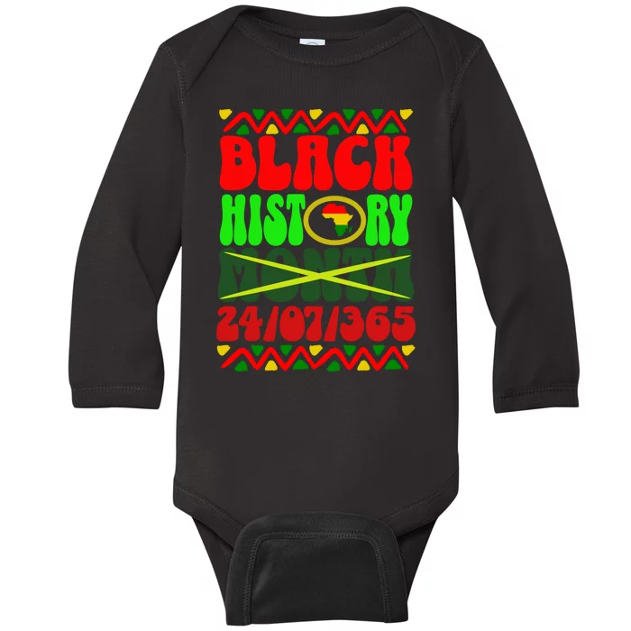 Black History 24/7 Baby Long Sleeve Bodysuit