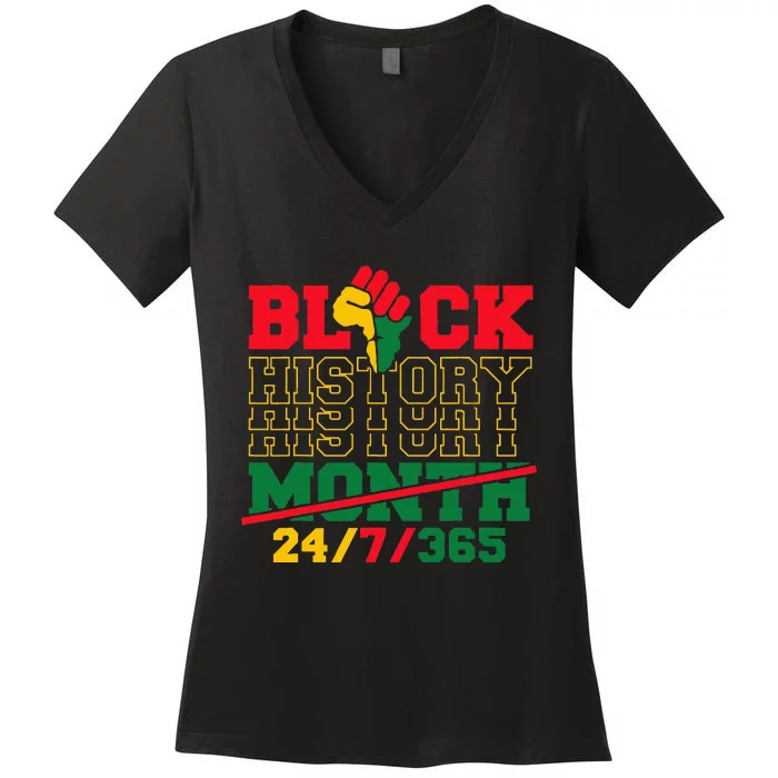 Black History 247365 Black History Month Women's V-Neck T-Shirt