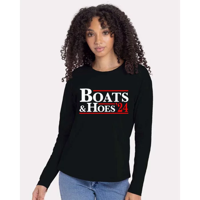 Boats & Hoes 24 Vintage For Your Step Brothers Womens Cotton Relaxed Long Sleeve T-Shirt