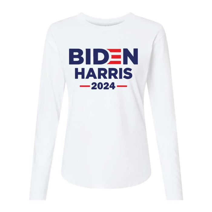 Biden Harris 2024 Retro Vintage Womens Cotton Relaxed Long Sleeve T-Shirt