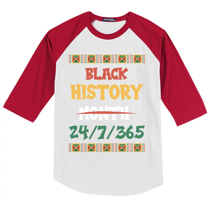 Black History 365 Days Great Gift Kids Colorblock Raglan Jersey