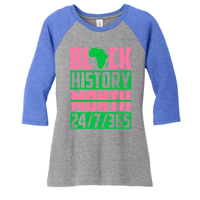 Black History 365 Gift Women's Tri-Blend 3/4-Sleeve Raglan Shirt