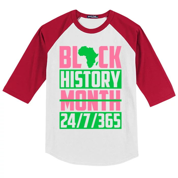 Black History 365 Gift Kids Colorblock Raglan Jersey