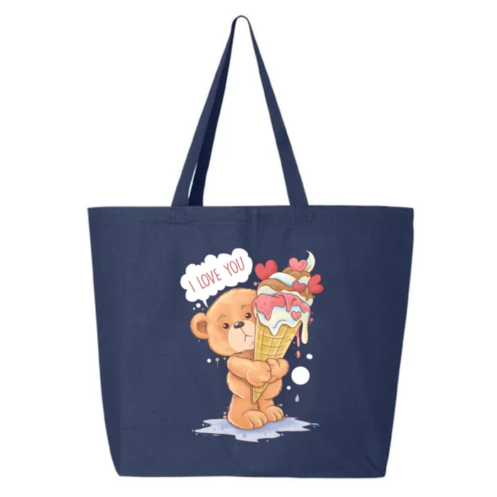 Bear Holding A Melting Ice Cream Love Gift 25L Jumbo Tote