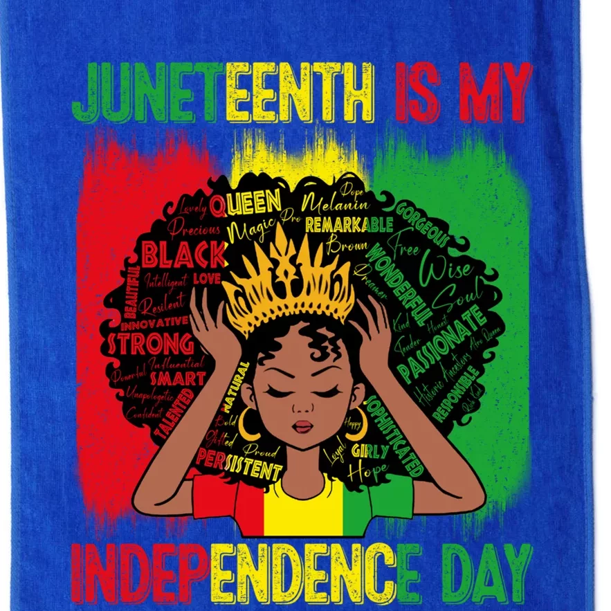 Black History African Juneteenth Is My Independence Melanin Meaningful Gift Platinum Collection Golf Towel