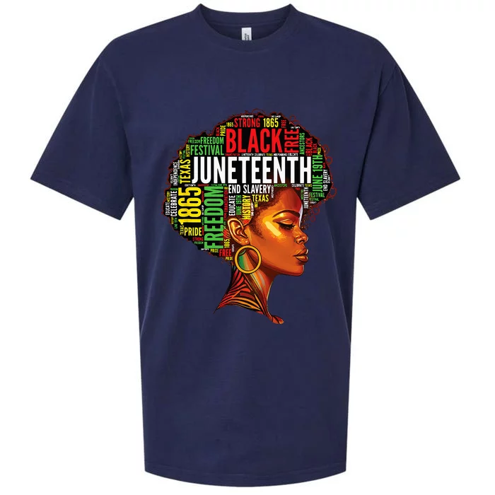 Black History Afro Queen Melanin Rd Art Juneteenth Sueded Cloud Jersey T-Shirt