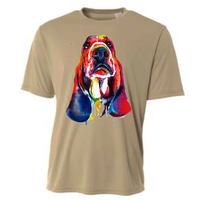 Basset Hound Artistic Funny Dog Cute Sweet Gift Birthday Cooling Performance Crew T-Shirt