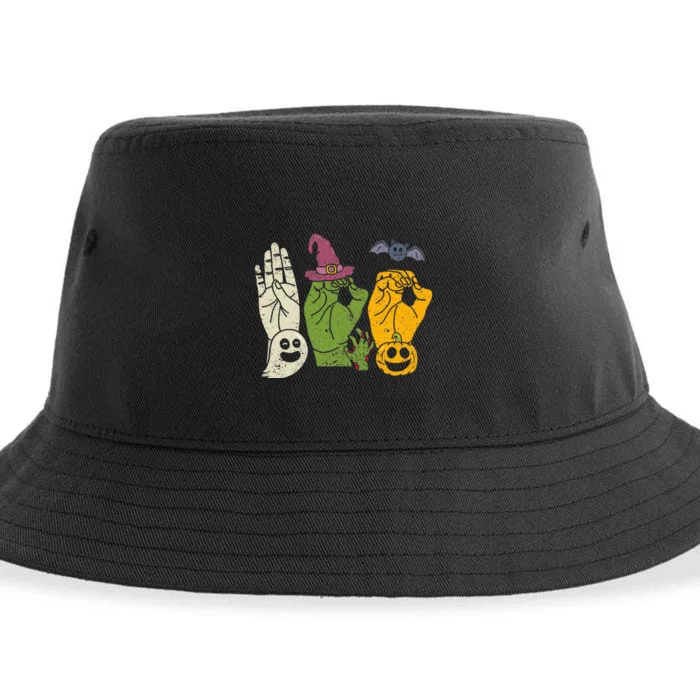 Boo Hands American Sign Language Pride Asl Halloween Witch Sustainable Bucket Hat