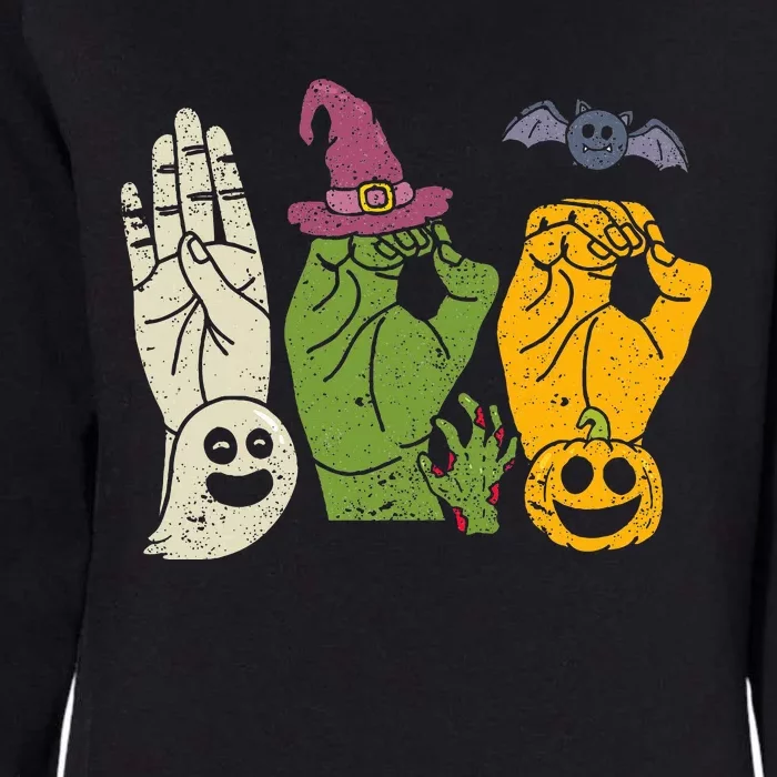 Boo Hands American Sign Language Pride Asl Halloween Witch Womens California Wash Sweatshirt