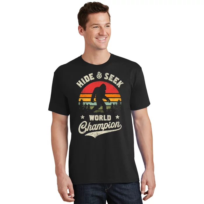 Bigfoot Hide And Seek World Champion Sasquatch Retro Vintage T-Shirt