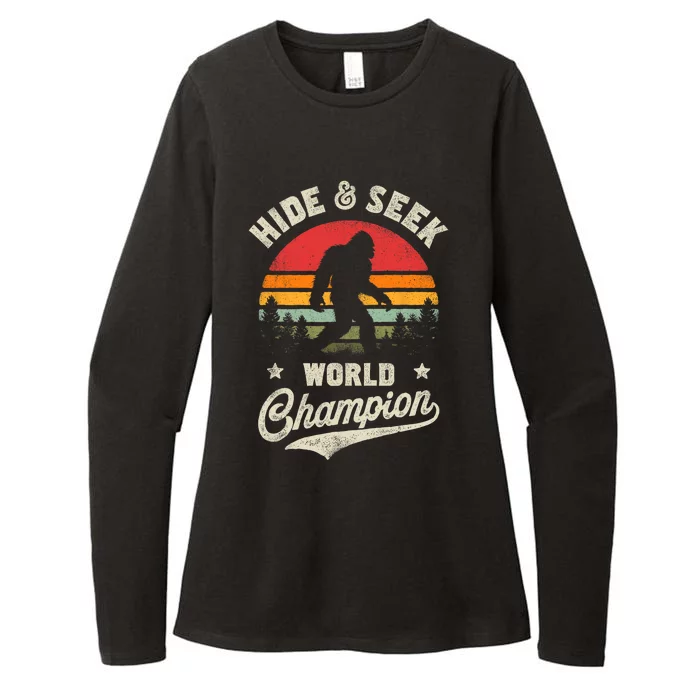 Bigfoot Hide And Seek World Champion Sasquatch Retro Vintage Womens CVC Long Sleeve Shirt