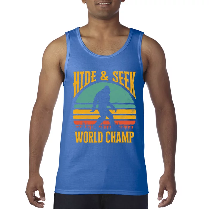 Bigfoot Hide And Seek Champ Sasquatch Retro 70s Gift Tank Top