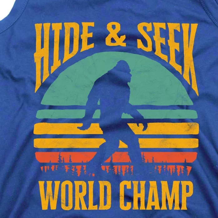 Bigfoot Hide And Seek Champ Sasquatch Retro 70s Gift Tank Top