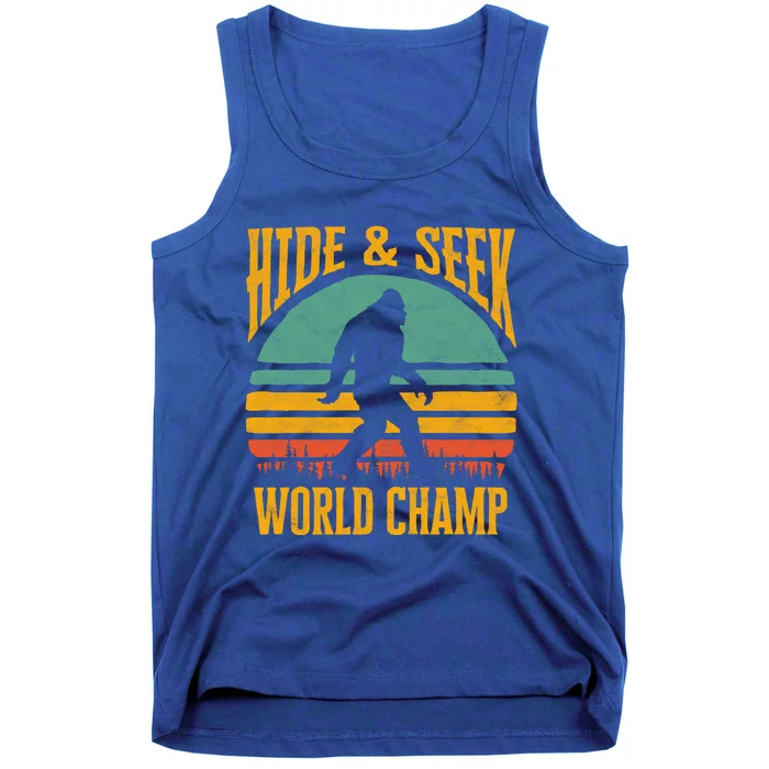 Bigfoot Hide And Seek Champ Sasquatch Retro 70s Gift Tank Top