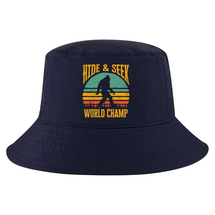 Bigfoot Hide And Seek Champ Sasquatch Retro 70s Gift Cool Comfort Performance Bucket Hat