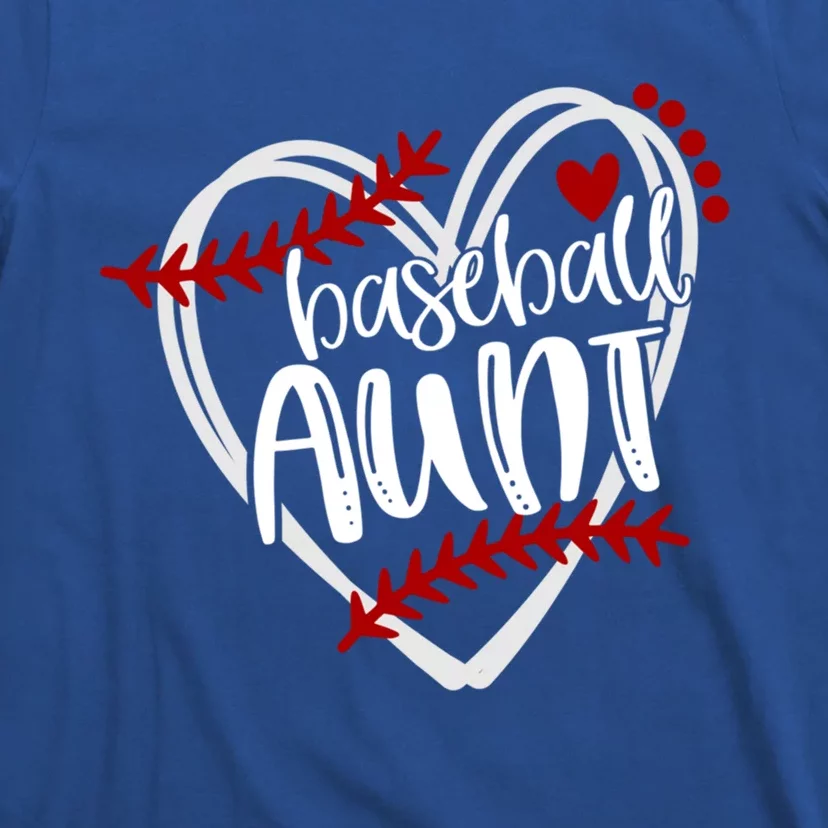 Baseball Heart Aun Auntie Gift Trendy Gift T-Shirt