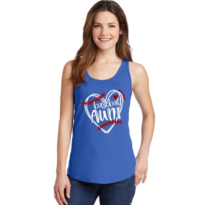 Baseball Heart Aun Auntie Gift Trendy Gift Ladies Essential Tank