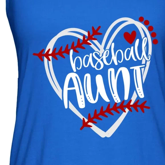 Baseball Heart Aun Auntie Gift Trendy Gift Ladies Essential Flowy Tank