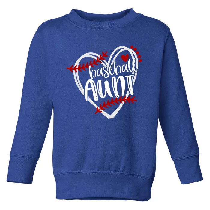 Baseball Heart Aun Auntie Gift Trendy Gift Toddler Sweatshirt